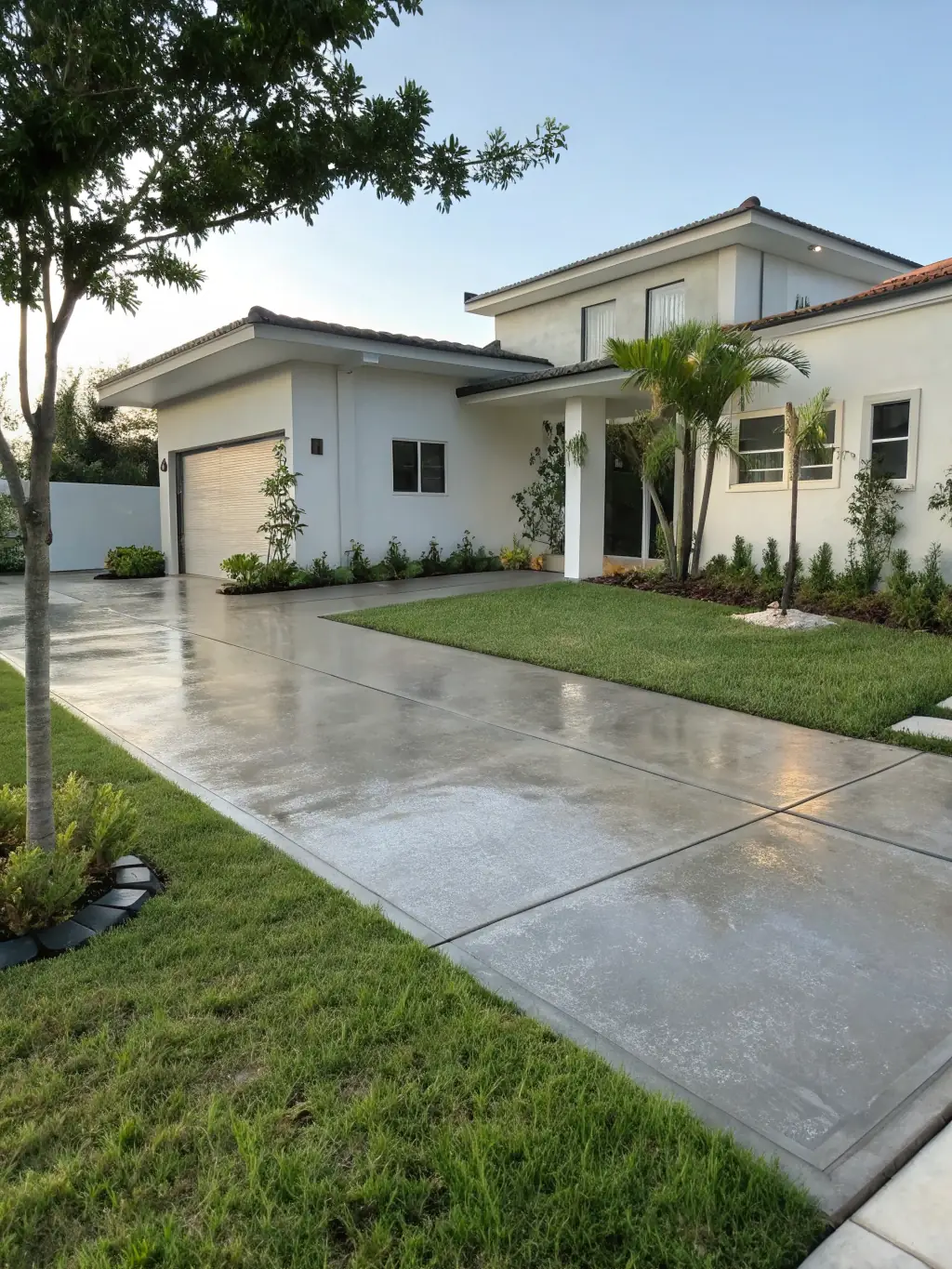A photo of a house with a clean roof and siding, highlighting the difference after pressure washing, used to showcase Alive Washing LLC's house and roof cleaning service.